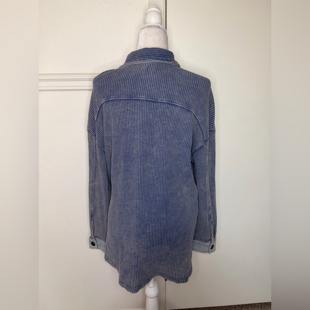 Entro Two-Tone Blue Cotton Jacket size L new without tag - Picture 3 of 6